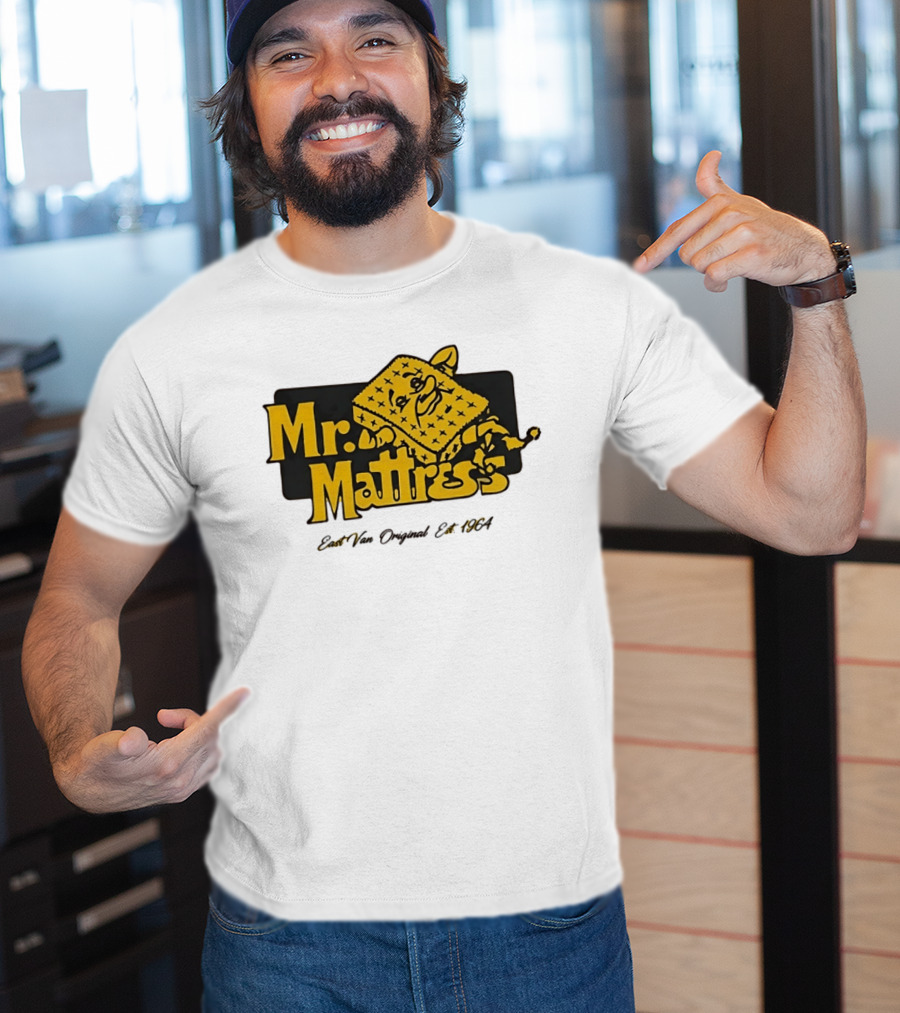Mr Mattress East Van Original Est 1971 Flippable GOLD T-Shirt
