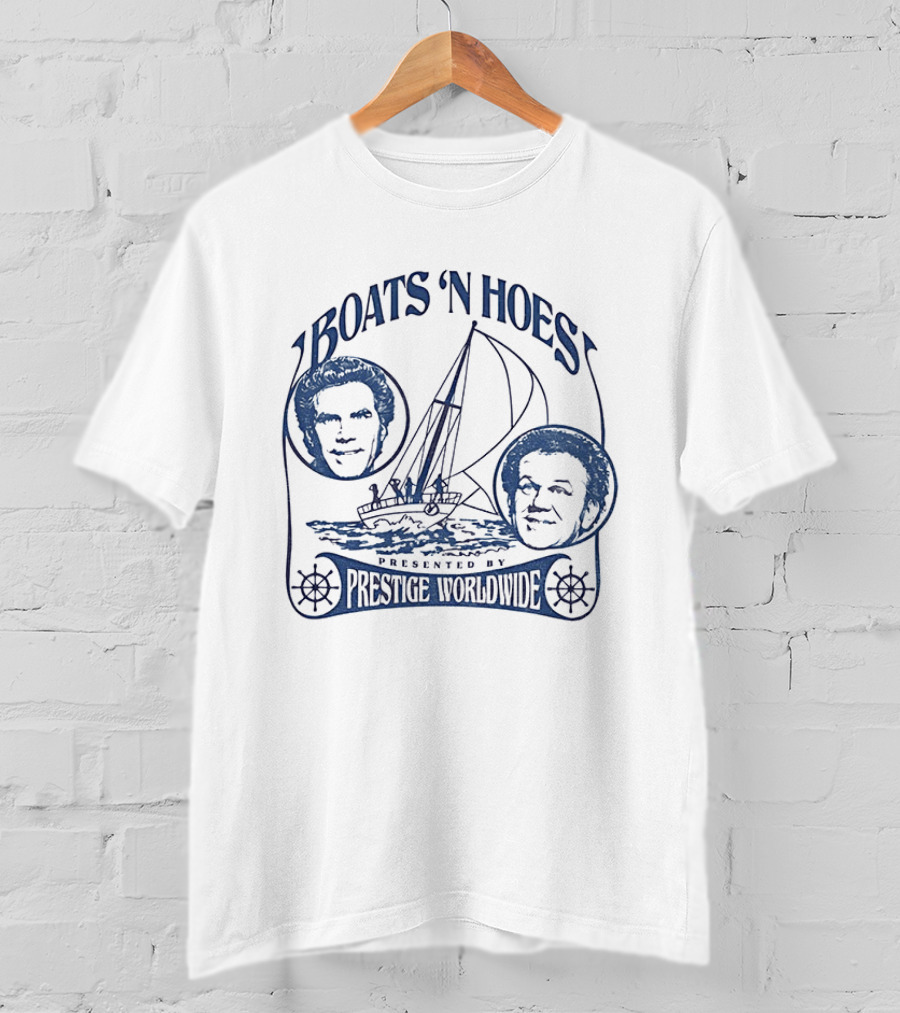 Boats 'N Hoes Presented By Prestige Worldwide Step Brothers Faces Sailboat T-Shirt