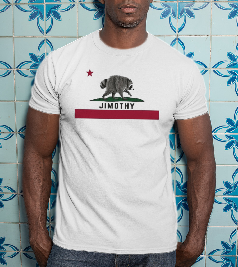 Jimothy Raccoon Republic Flag Star And Raccoon T-Shirt