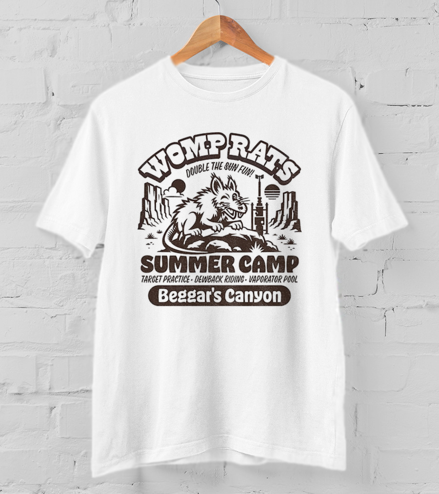 Womp Rats Summer Camp Double The Sun Fun Beggar's Canyon Adventure Scene T-Shirt