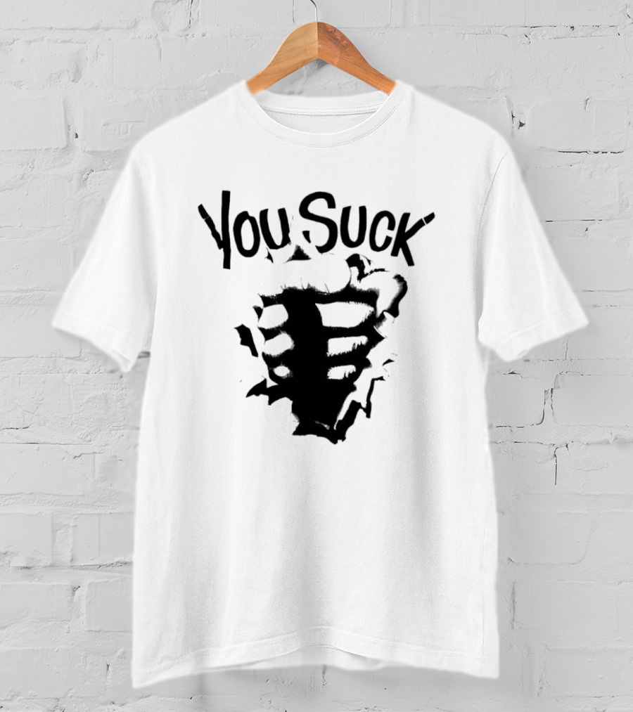 You Suck Horror Skeleton Ribcage T-Shirt