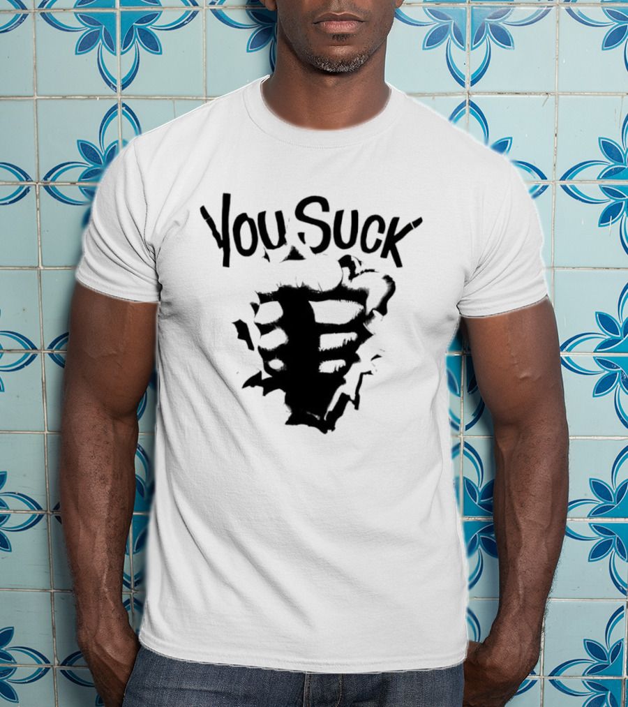 You Suck Horror Skeleton Ribcage T-Shirt