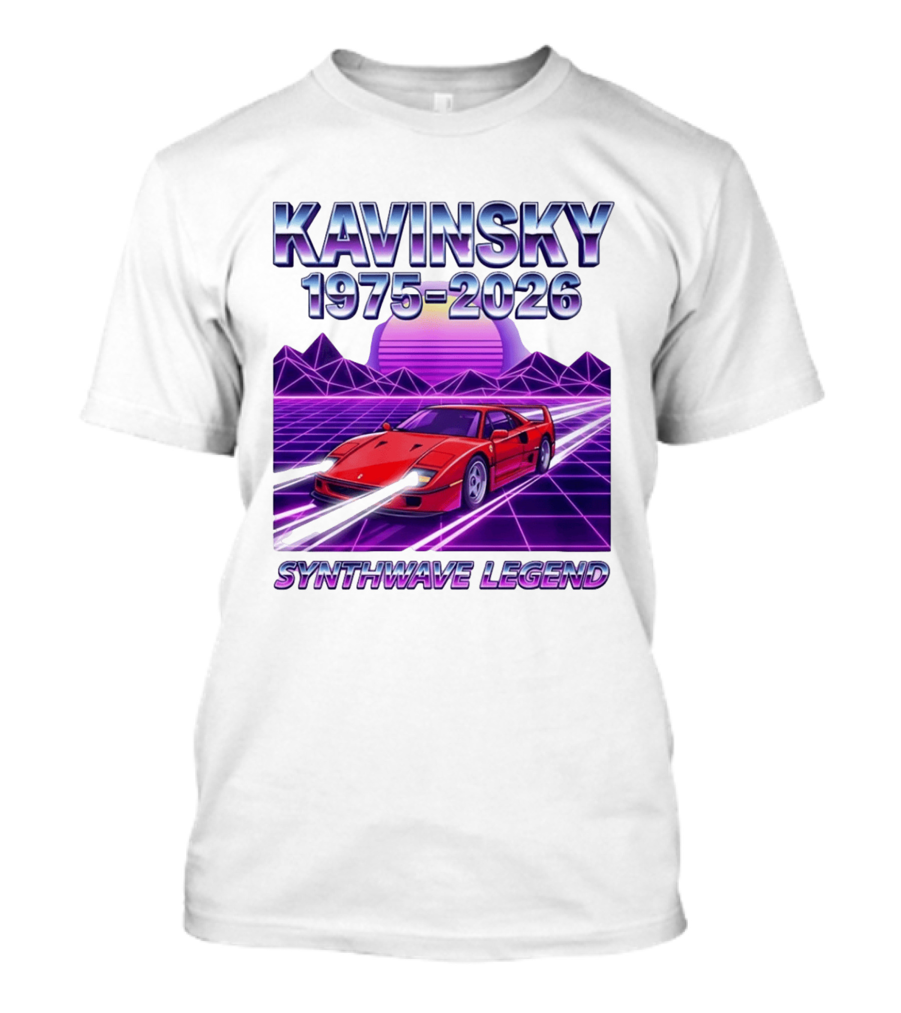 Kavinsky 1975 2026 Synthwave Legend Vaporwave Retro Car Aesthetic T-Shirt