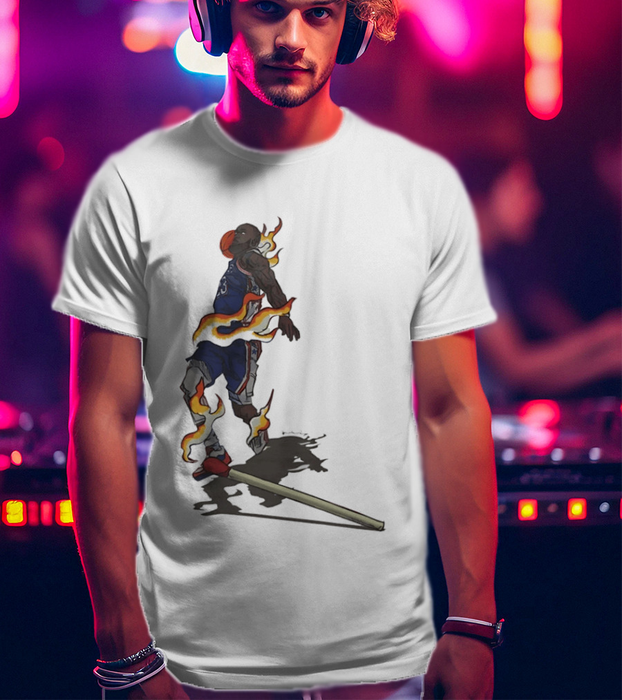 LeBron James 76ers Basketball Flame Dunk 23 T-Shirt