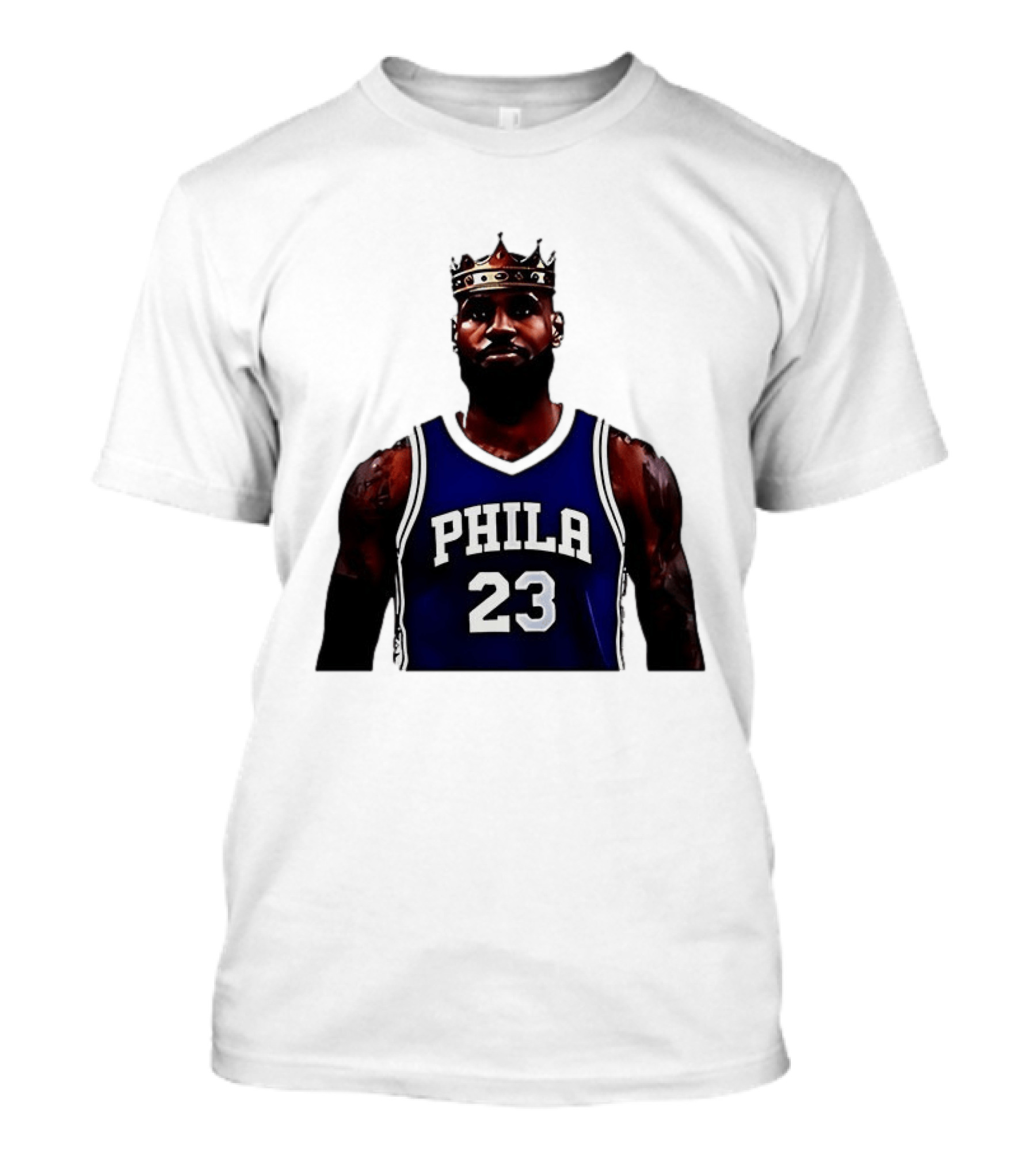 LeBron James Crown PHILA 23 Jersey Philadelphia 76ers Basketball T-Shirt