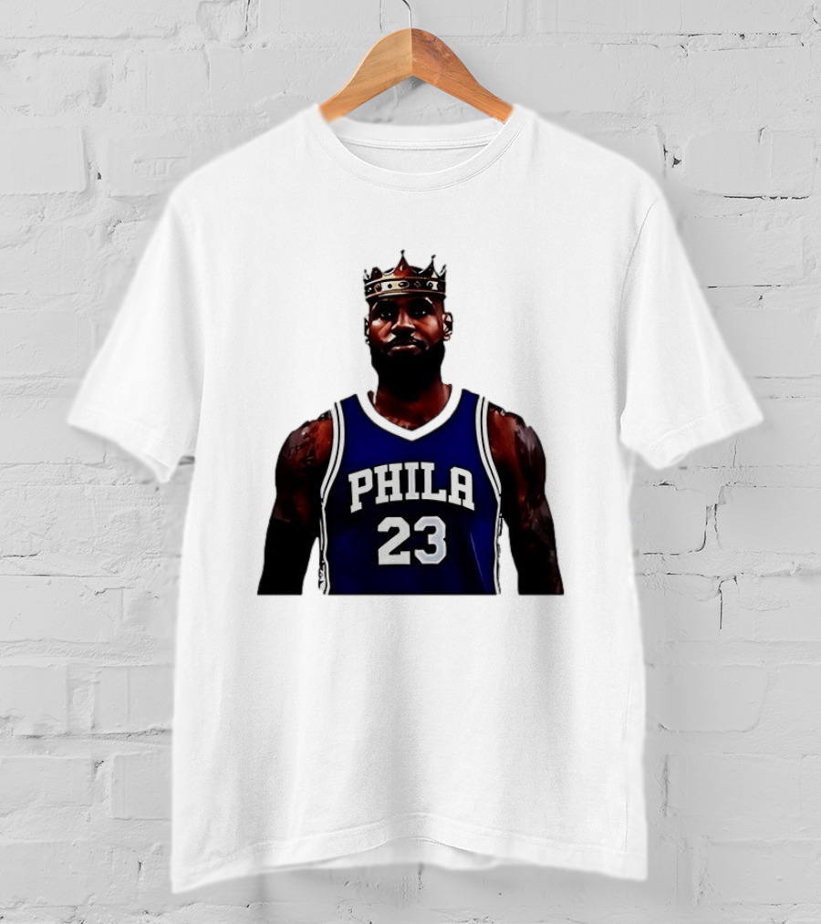 LeBron James Crown PHILA 23 Jersey Philadelphia 76ers Basketball T-Shirt