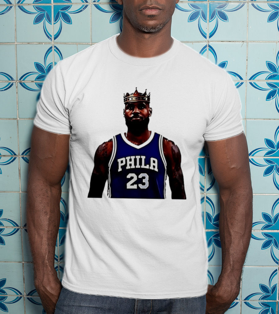 LeBron James Crown PHILA 23 Jersey Philadelphia 76ers Basketball T-Shirt