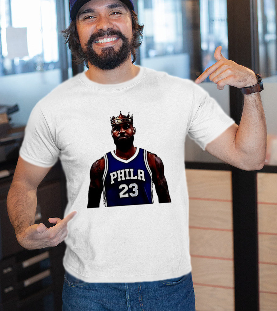 LeBron James Crown PHILA 23 Jersey Philadelphia 76ers Basketball T-Shirt