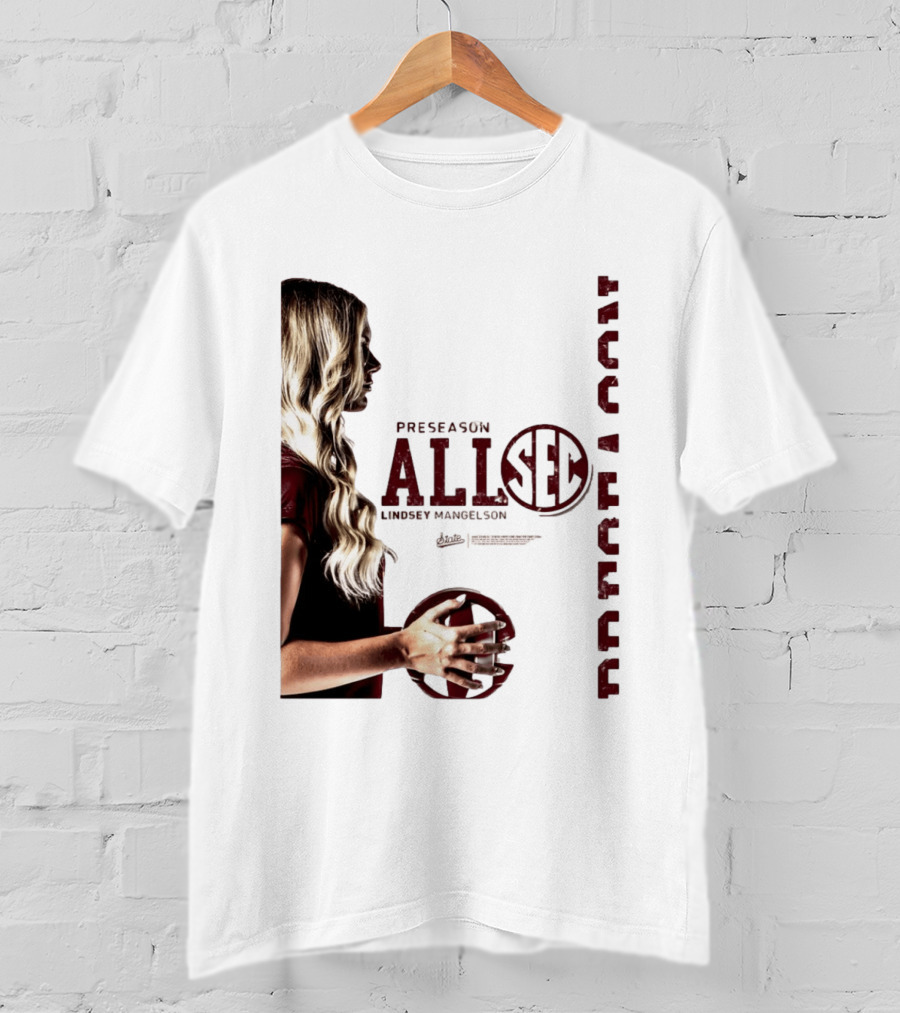 Preseason All SEC Lindsey Mangelson Mississippi State Volleyball 2026 T-Shirt