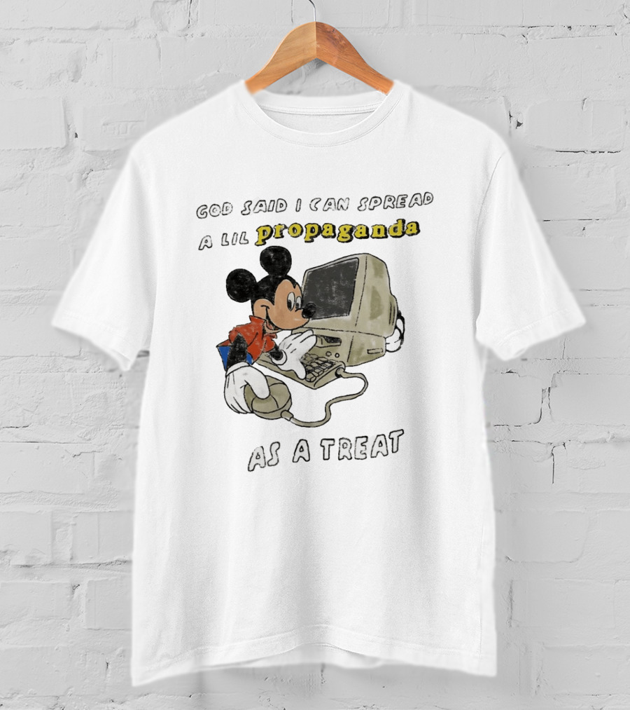 God Said I Can Spread A Lil Propaganda As A Treat Mickey Mouse Vintage Computer T-Shirt