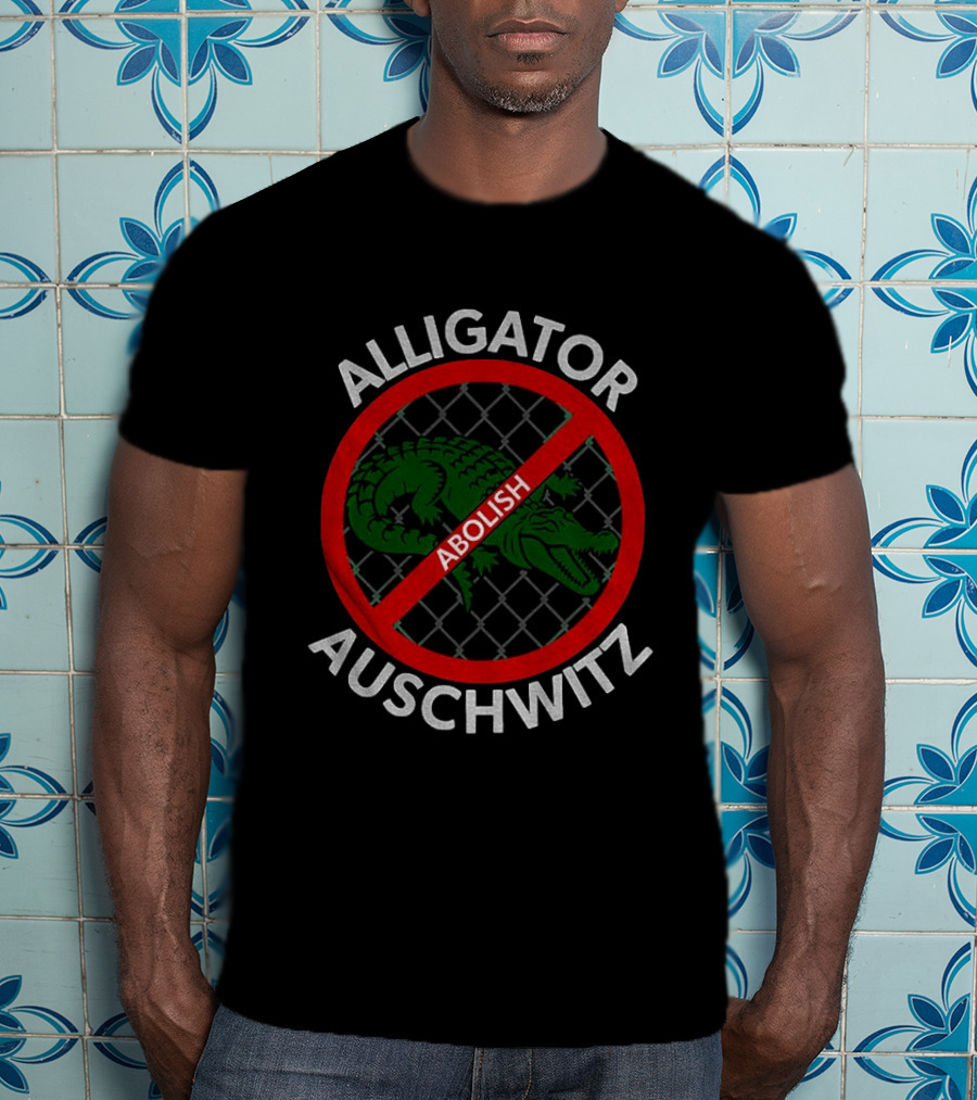 Abolish Alligator Auschwitz Symbol With No Entry Sign T-Shirt