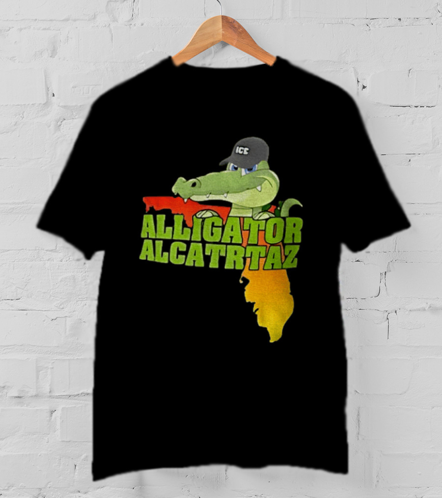 Alligator Alcatraz ICC Ice Cap Florida Map T-Shirt
