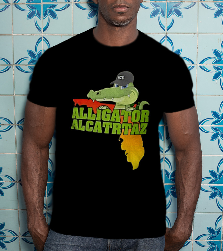 Alligator Alcatraz ICC Ice Cap Florida Map T-Shirt