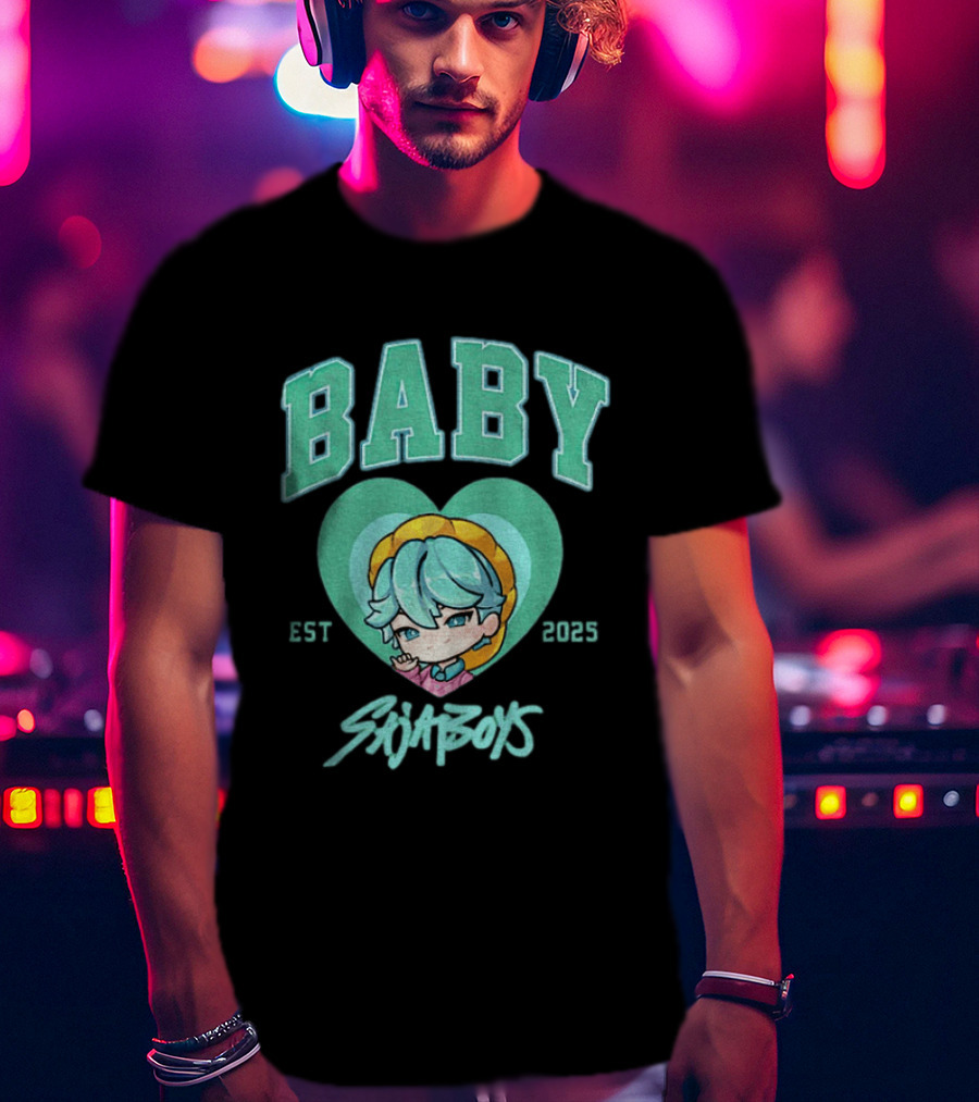 Baby Saja Boys Kpop Demon Hunters Est 2025 Anime Character Heart T-Shirt