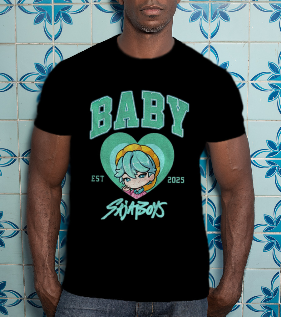 Baby Saja Boys Kpop Demon Hunters Est 2025 Anime Character Heart T-Shirt