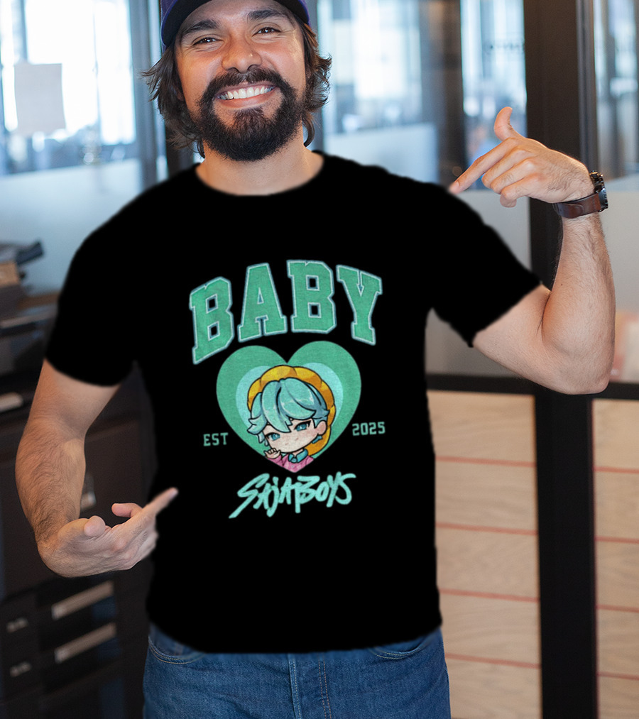 Baby Saja Boys Kpop Demon Hunters Est 2025 Anime Character Heart T-Shirt