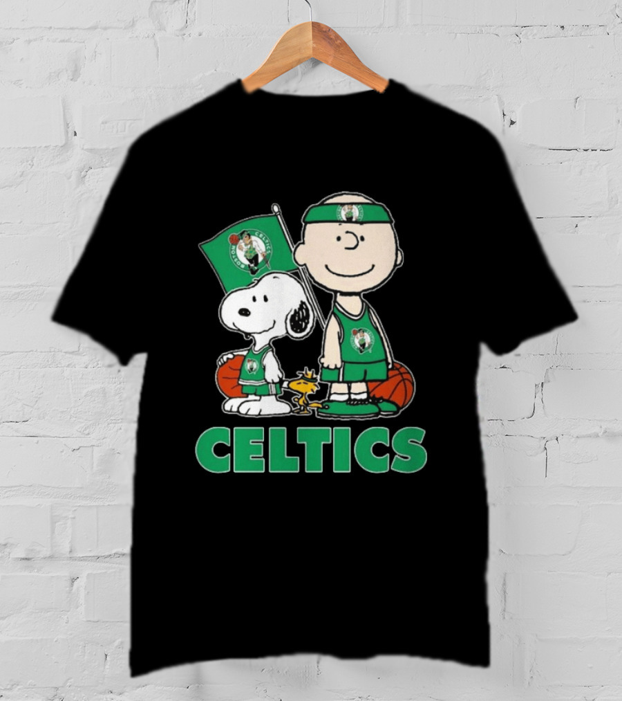 Boston Celtics Snoopy Charlie Brown Peanuts Friends Basketball 2024 T-Shirt