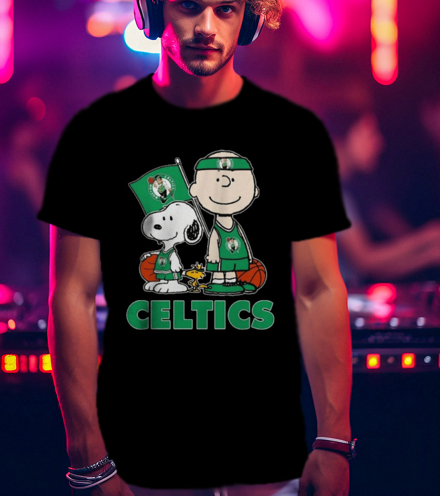 Boston Celtics Snoopy Charlie Brown Peanuts Friends Basketball 2024 T-Shirt