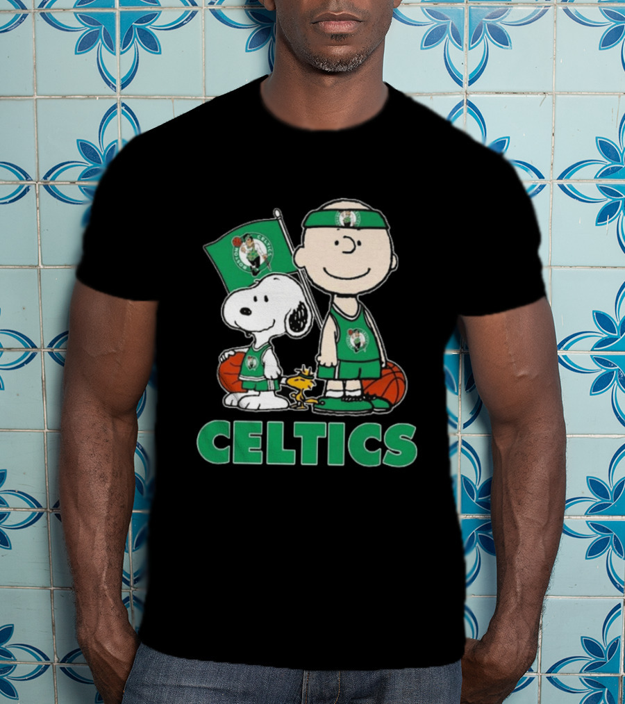 Boston Celtics Snoopy Charlie Brown Peanuts Friends Basketball 2024 T-Shirt