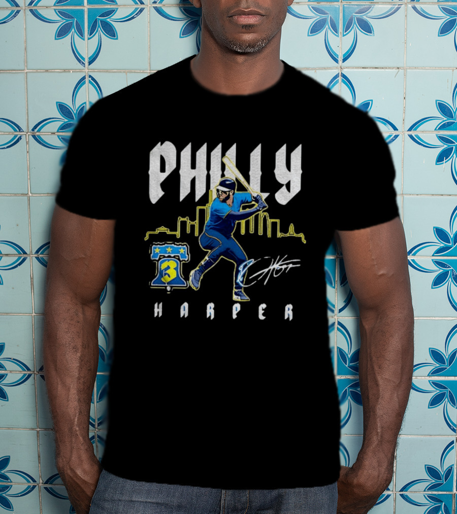 Philly Harper Bryce Philadelphia Phillies City Connect Player MLB Skyline T-Shirt