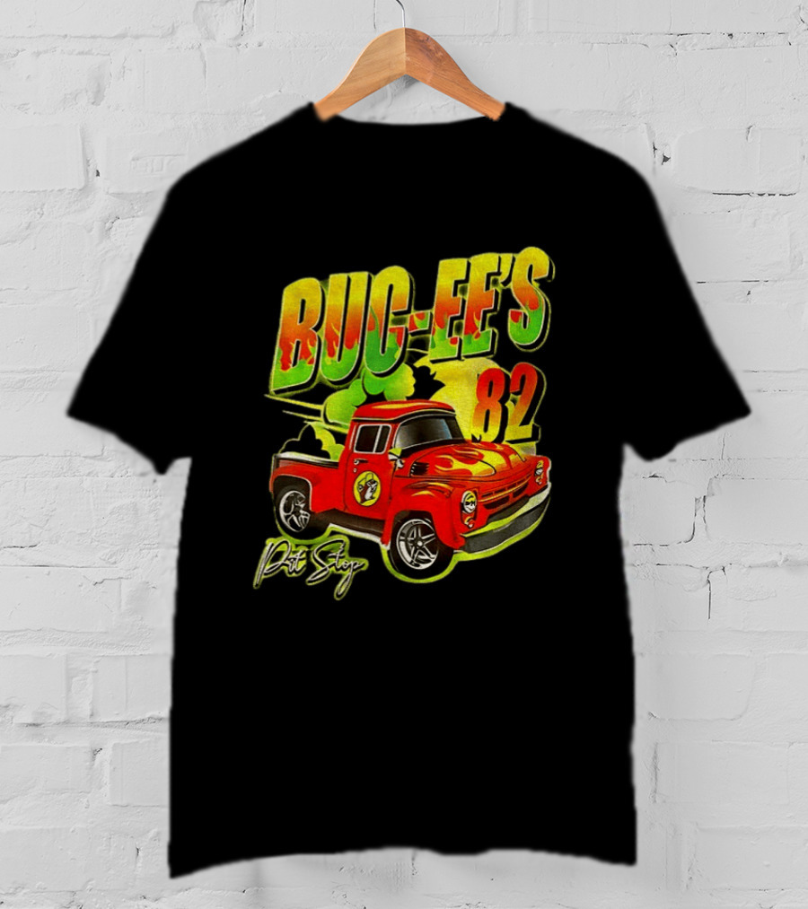 Buc Ee's 82 Pit Stop Vintage Red Truck T-Shirt