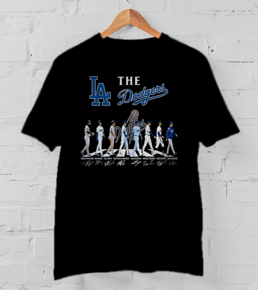 Los Angeles Dodgers Abbey Road MLB Baseball The Dodgers Signatures T-Shirt