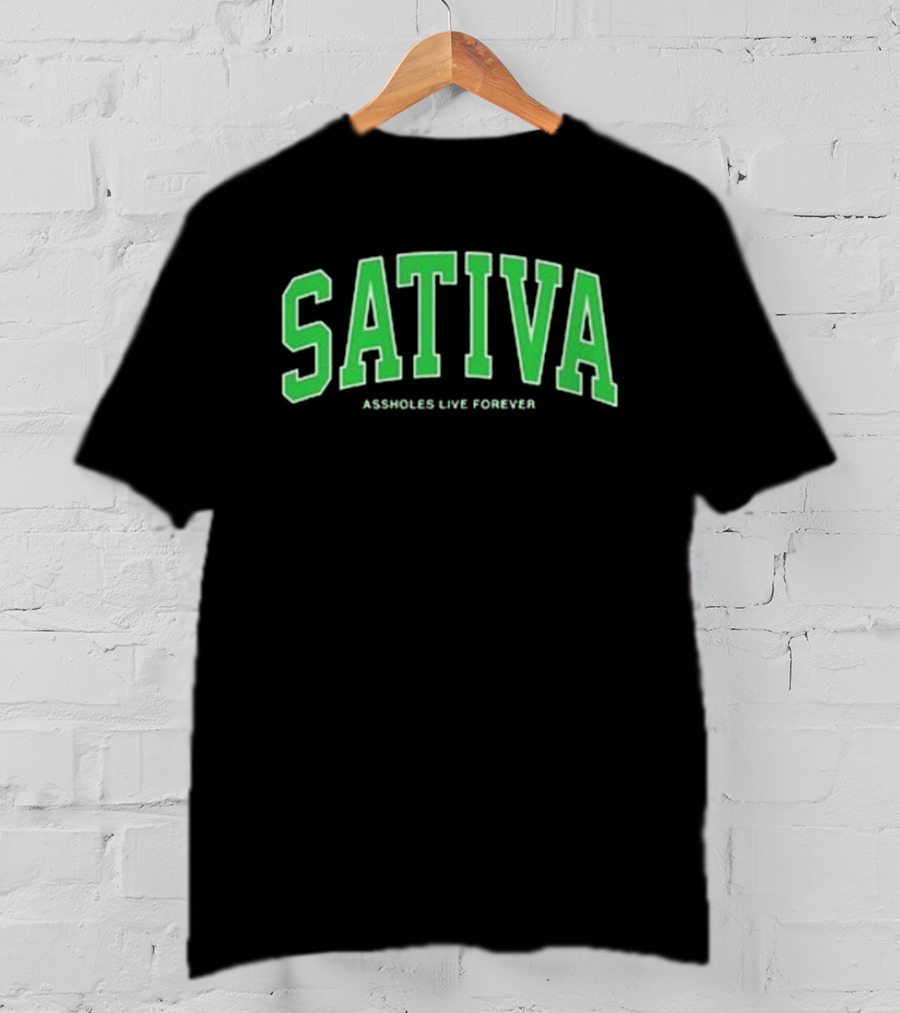 Sativa Assholes Live Forever Bold Arch Lettering T-Shirt