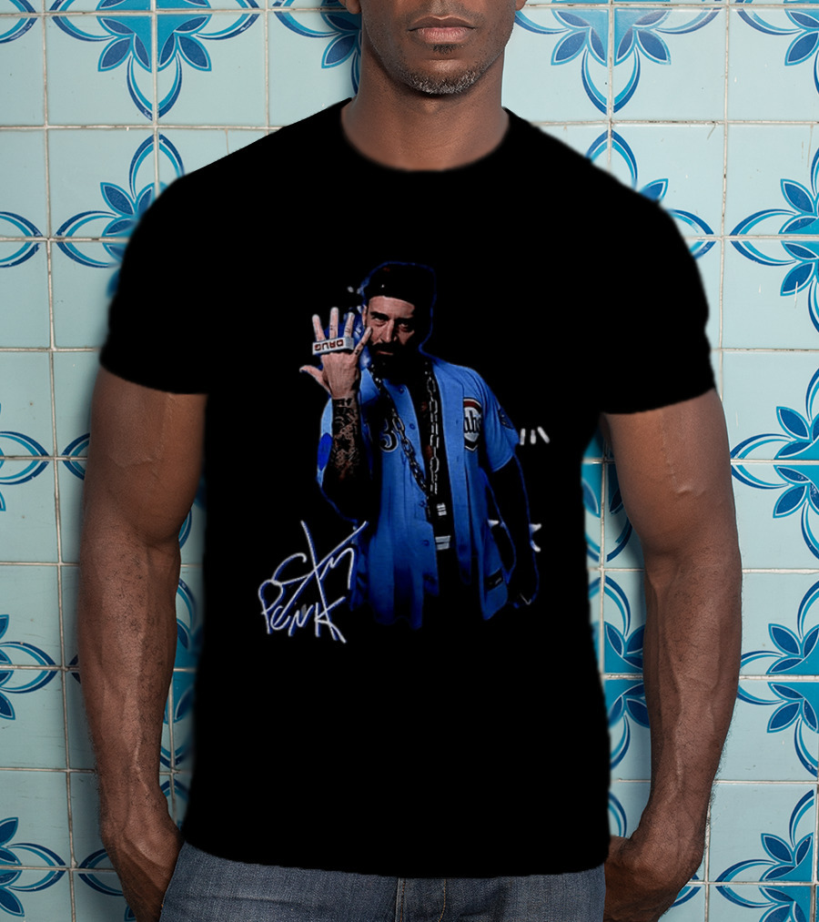 CM Punk WWE Signature Look With Chicago Baseball Jersey And Tattoos T-Shirt