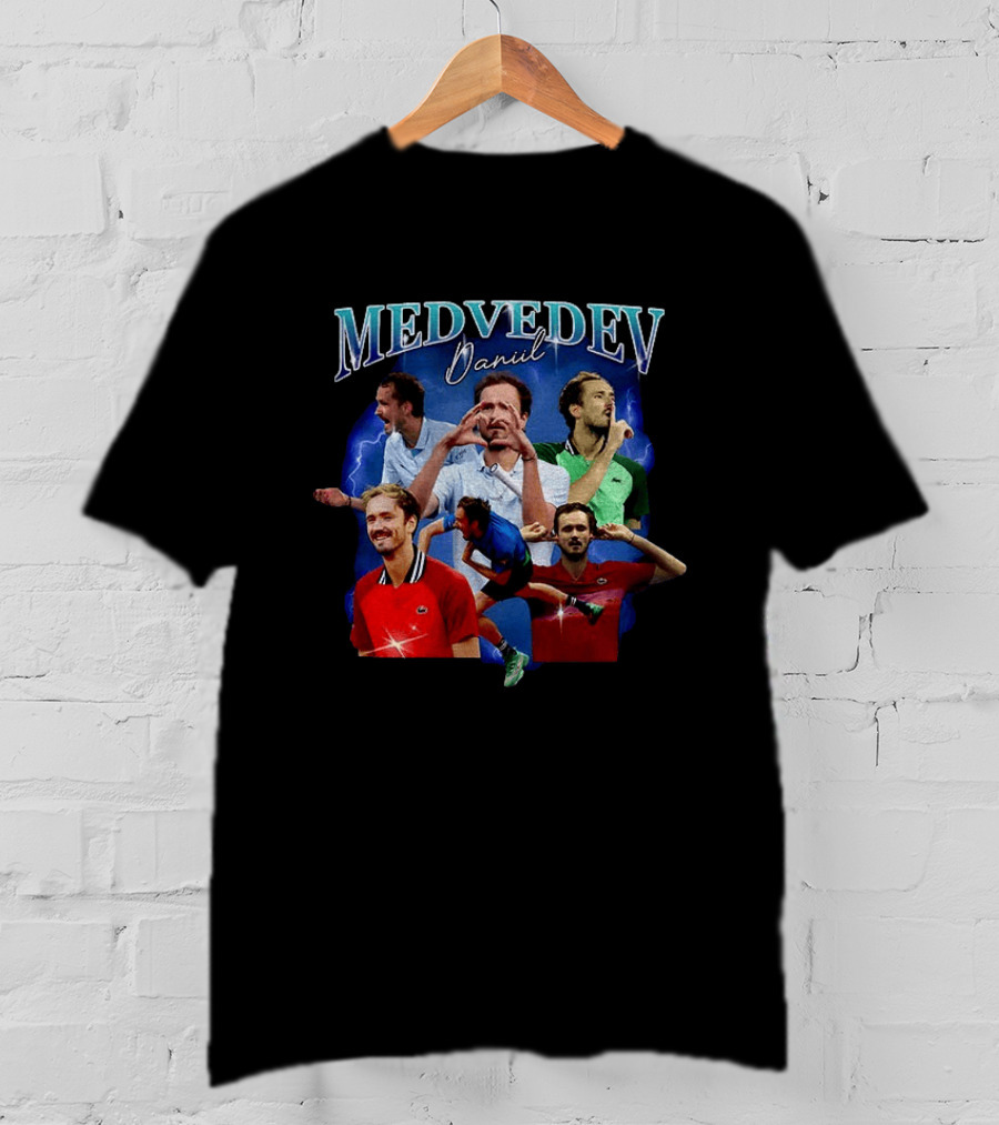 Medvedev Daniil Tennis Champion Dynamic Action Montage T-Shirt
