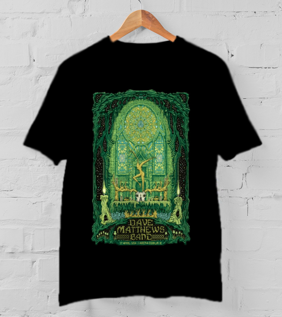 Dave Matthews Band 27 April 2024 3Arena Dublin IE Concert Art With Celtic And Candle T-Shirt