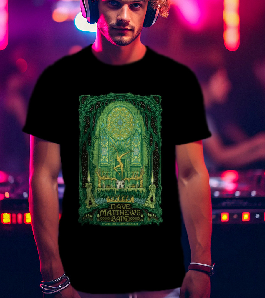 Dave Matthews Band 27 April 2024 3Arena Dublin IE Concert Art With Celtic And Candle T-Shirt