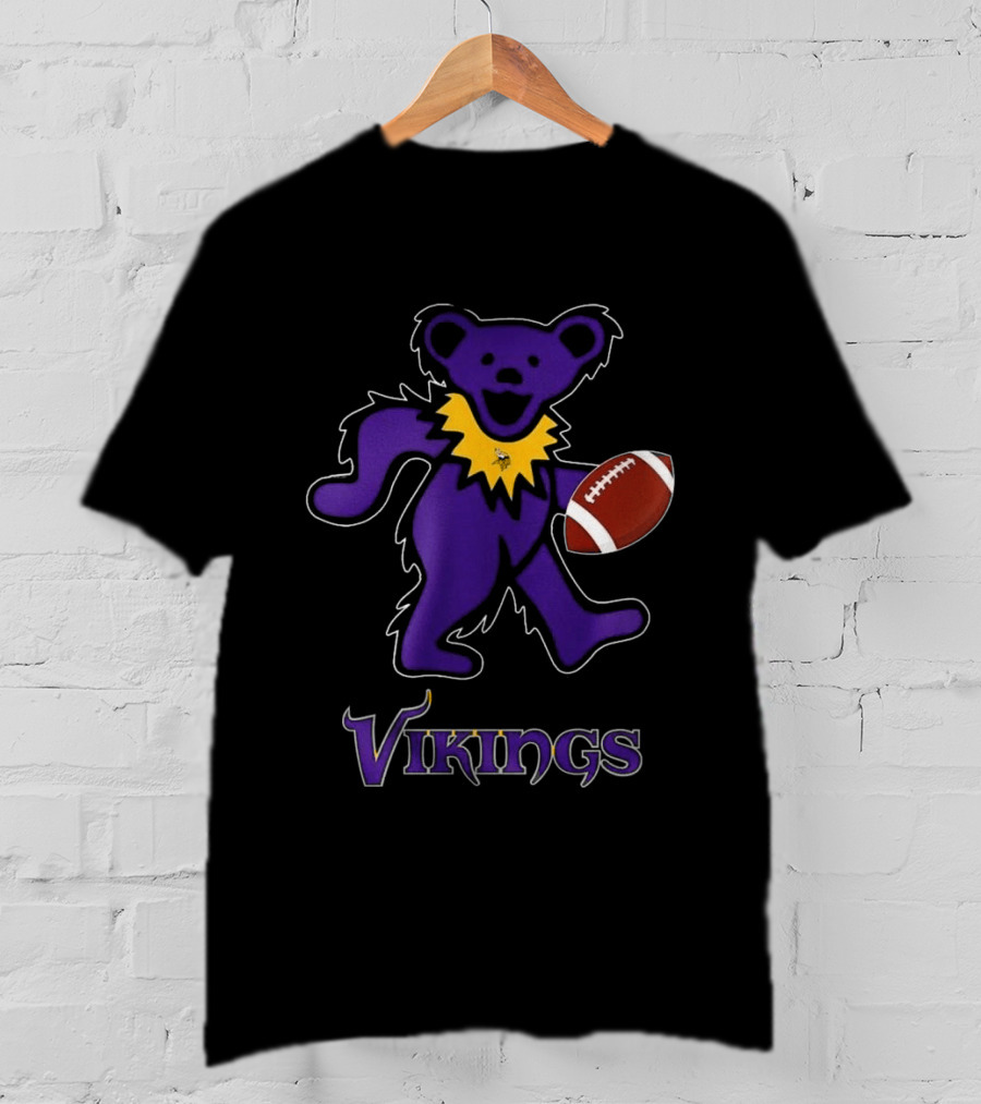 Minnesota Vikings Bear Grateful Dead Night Football 2024 T-Shirt