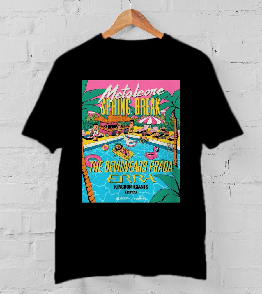Metalcore Spring Break The Devil Wears Prada ERRA Kingdom Of Giants Acres Tour 2025 T-Shirt