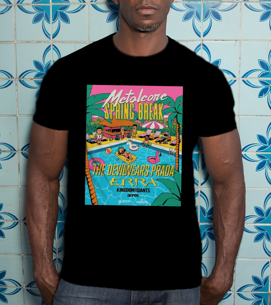 Metalcore Spring Break The Devil Wears Prada ERRA Kingdom Of Giants Acres Tour 2025 T-Shirt