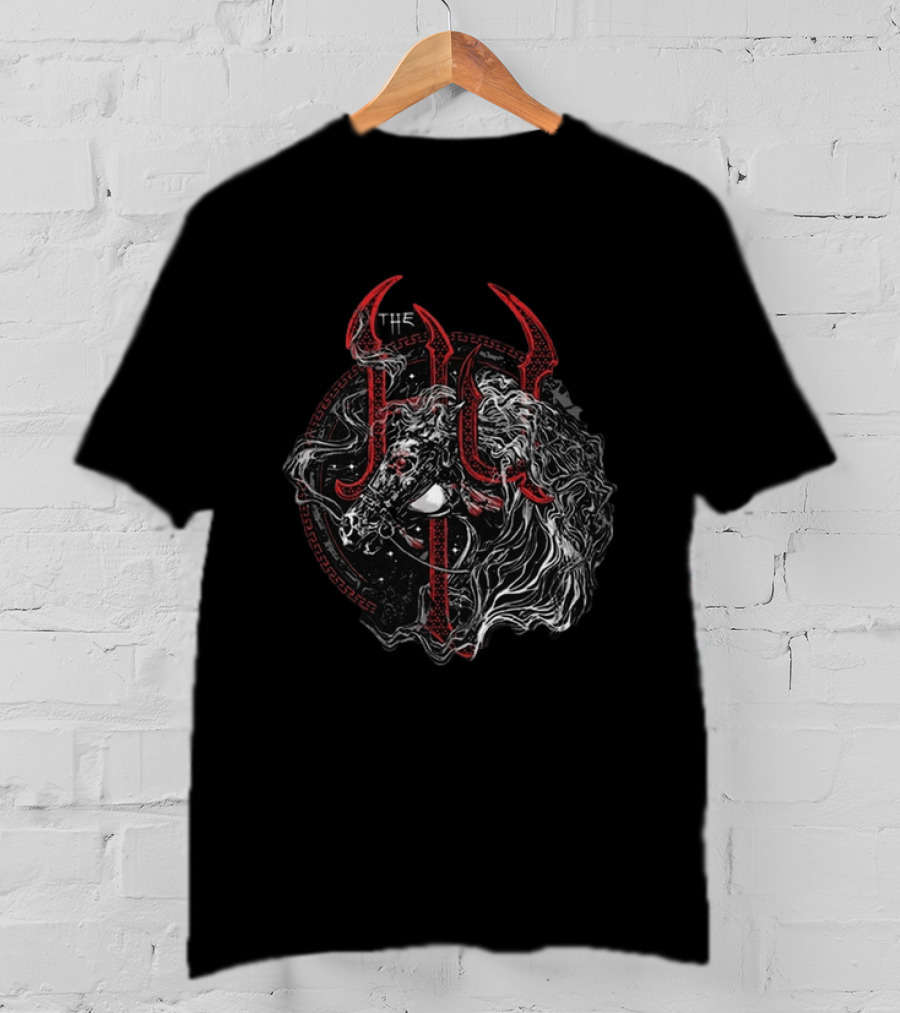 The Hu Mongolian Horse Charcoal Mythical Beast Symbolism T-Shirt