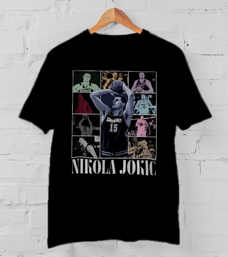 Nikola Jokic Denver Nuggets Basketball Collage T-Shirt