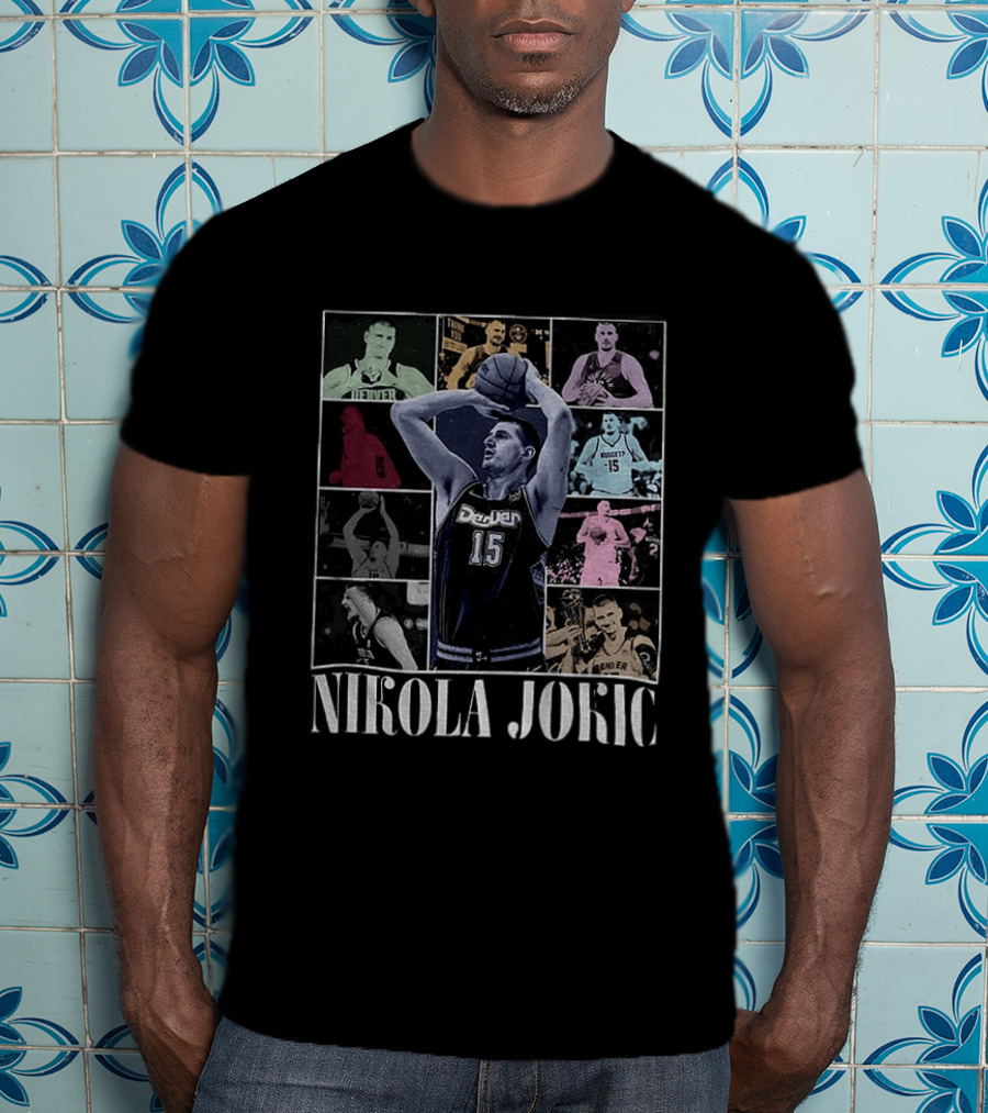 Nikola Jokic Denver Nuggets Basketball Collage T-Shirt