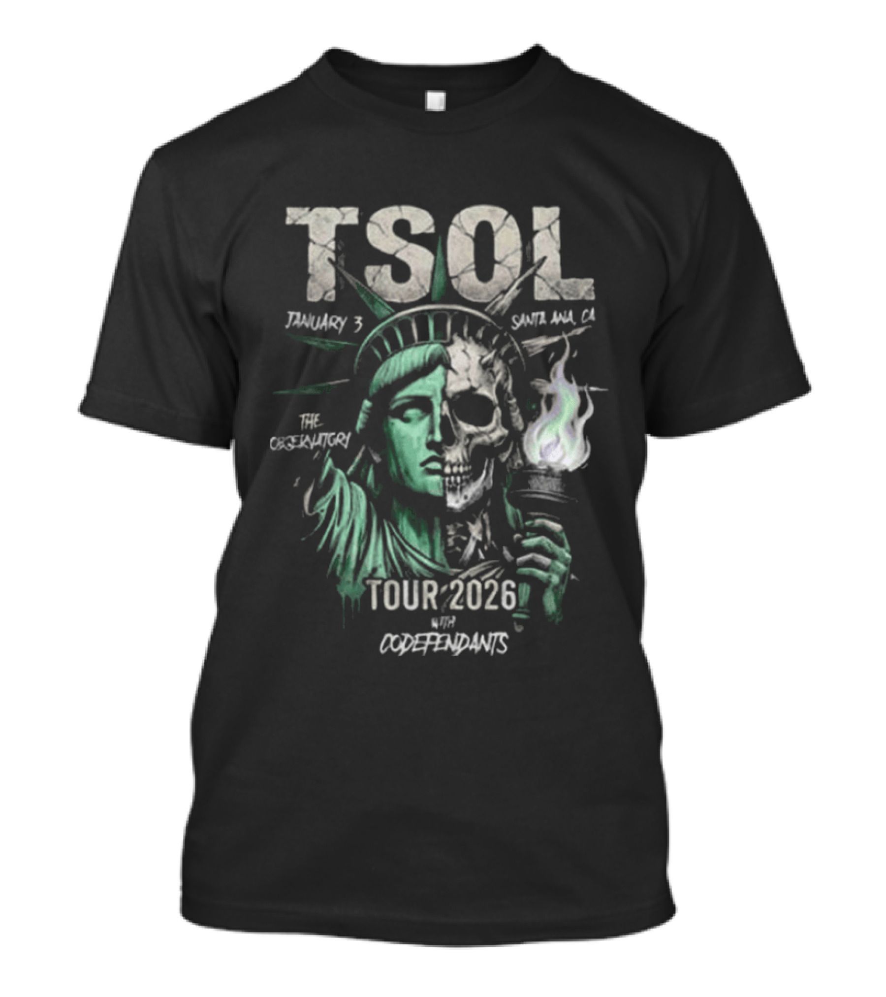 TSOL Tour 2026 The Observatory Santa Ana CA January 3 With Codefendants T-Shirt