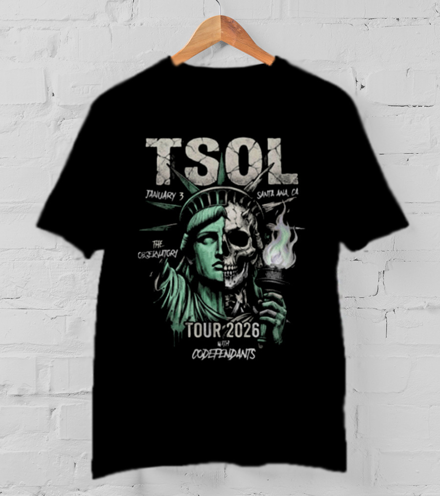 TSOL Tour 2026 The Observatory Santa Ana CA January 3 With Codefendants T-Shirt
