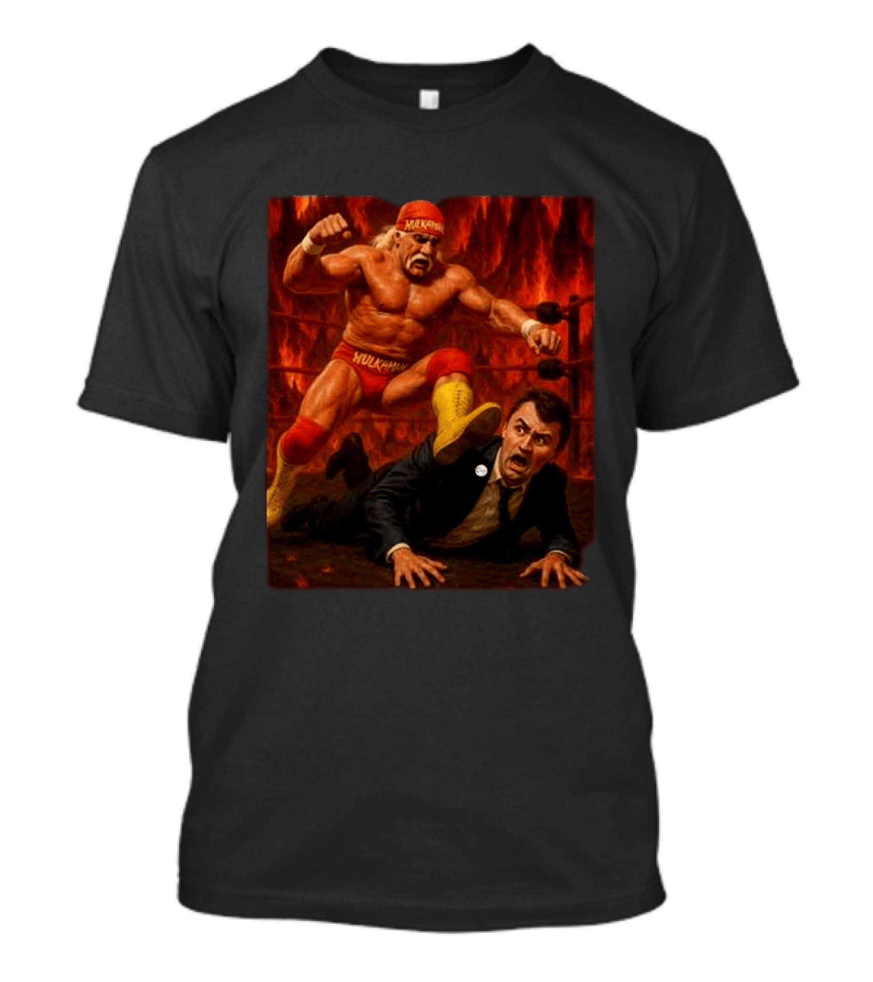 Hulk Hogan Hulkamania Vs Charlie Kirk Wrestling Meme Image T-Shirt