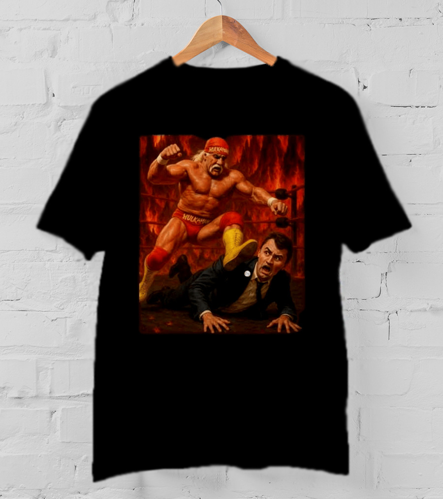 Hulk Hogan Hulkamania Vs Charlie Kirk Wrestling Meme Image T-Shirt
