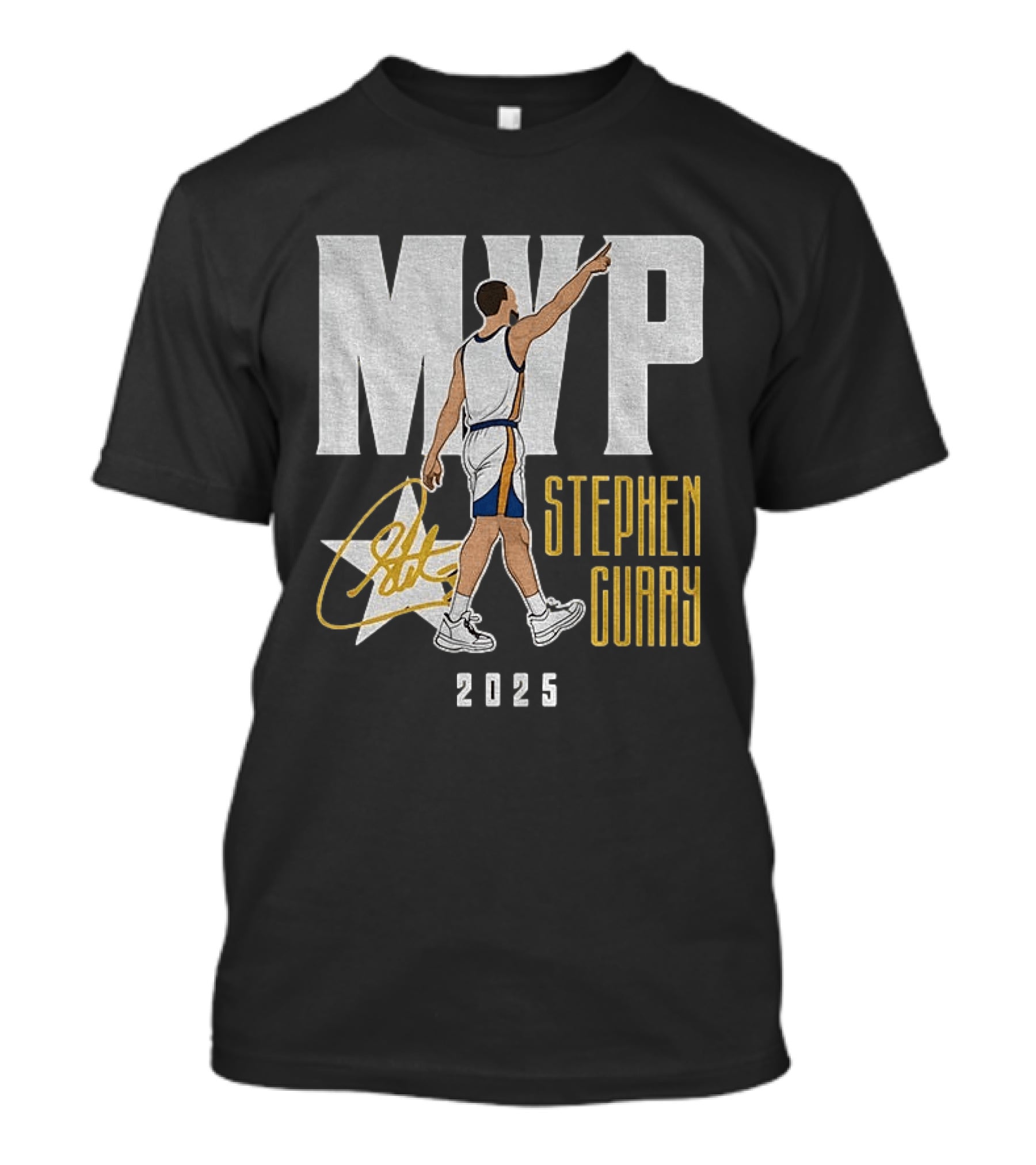 Stephen Curry MVP 2025 Basketball Champion Star Signature T-Shirt