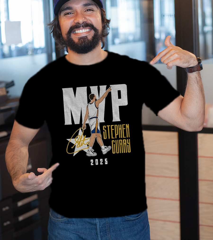 Stephen Curry MVP 2025 Basketball Champion Star Signature T-Shirt