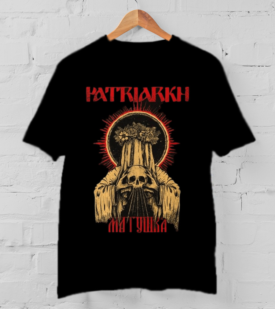 Patriarkh Matushka Skeleton Halo Floral Hooded Figure T-Shirt