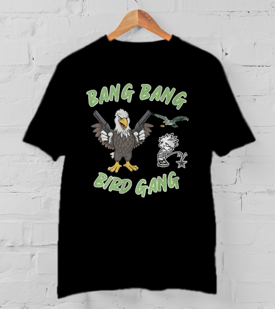 Bang Bang Bird Gang Eagle Guns Calvin Peeing Star T-Shirt