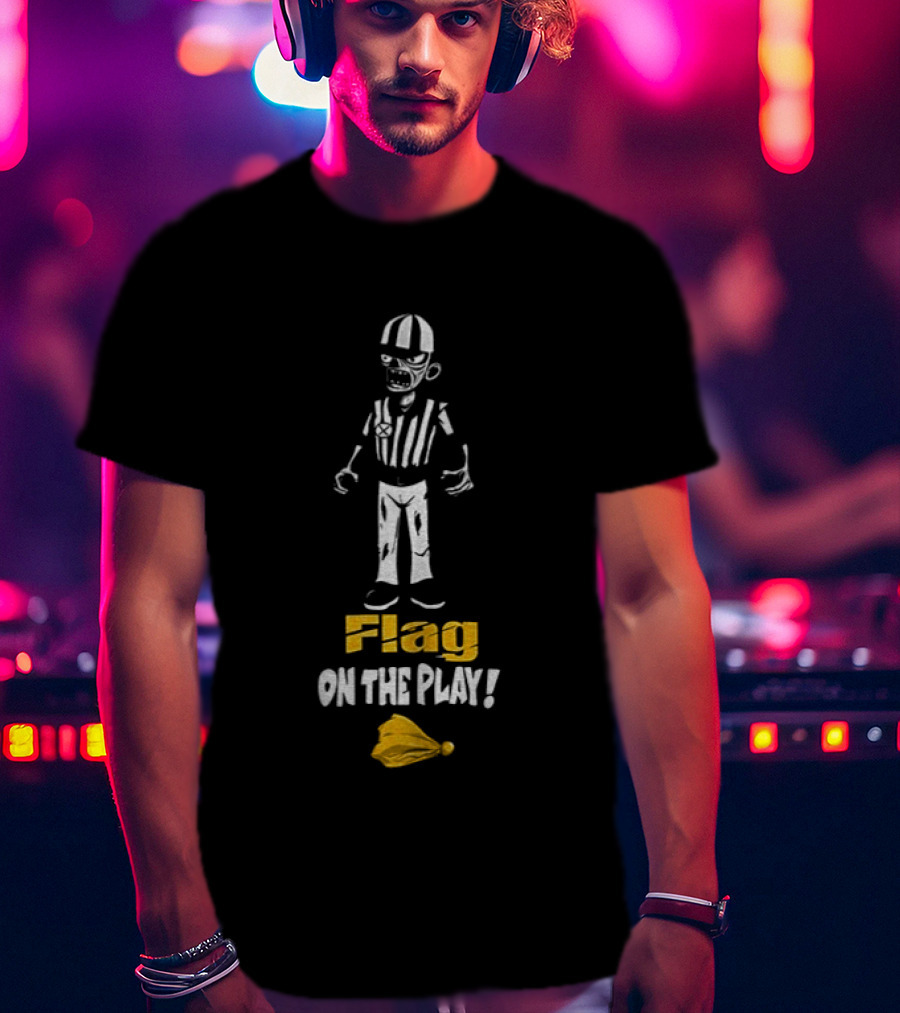 Zombie Referee Flag On The Play Halloween Humor T-Shirt