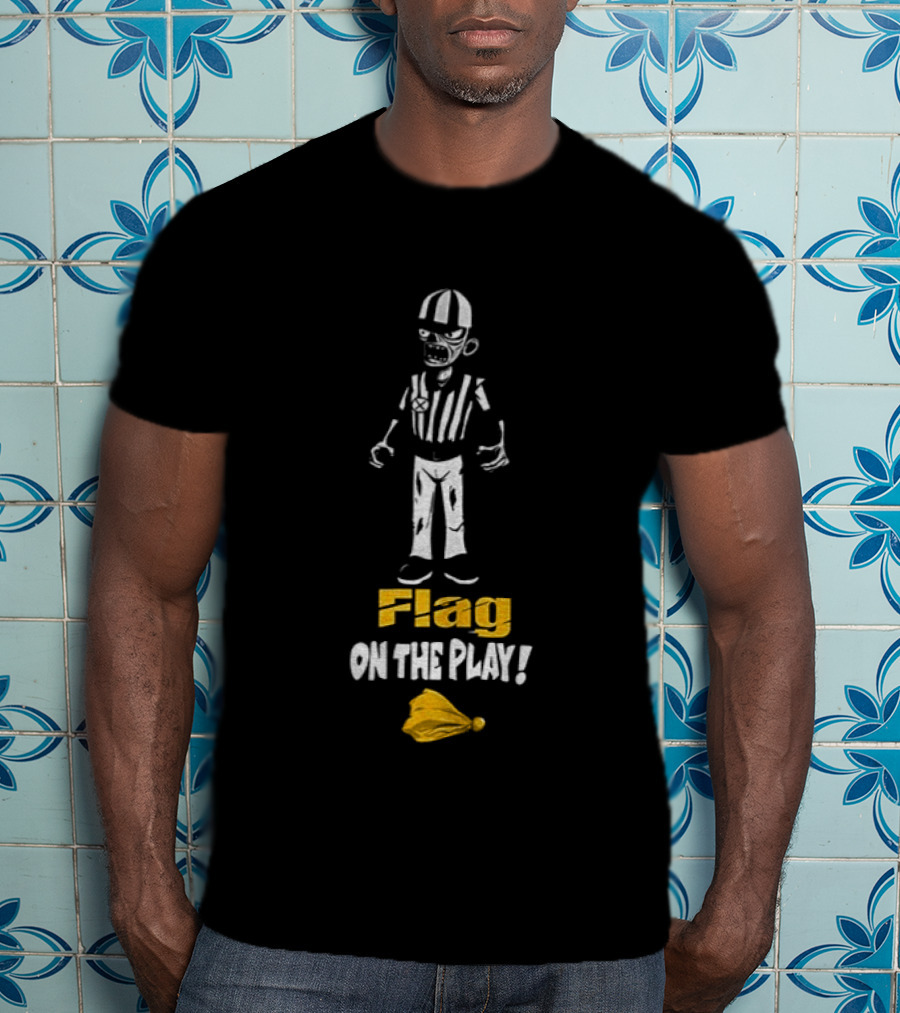 Zombie Referee Flag On The Play Halloween Humor T-Shirt
