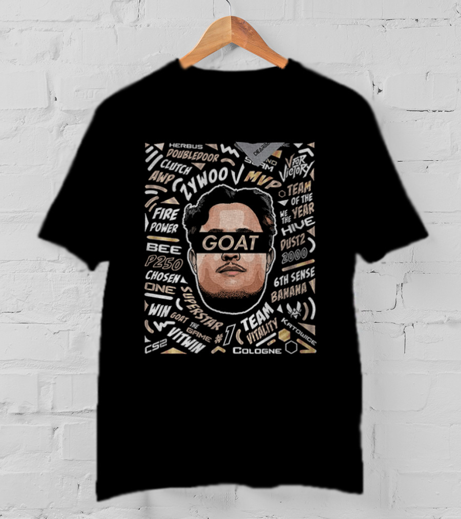 Zywoo Goat Team Vitality MVP Sixth Sense Headshot Clutch Key P250 Powersports T-Shirt