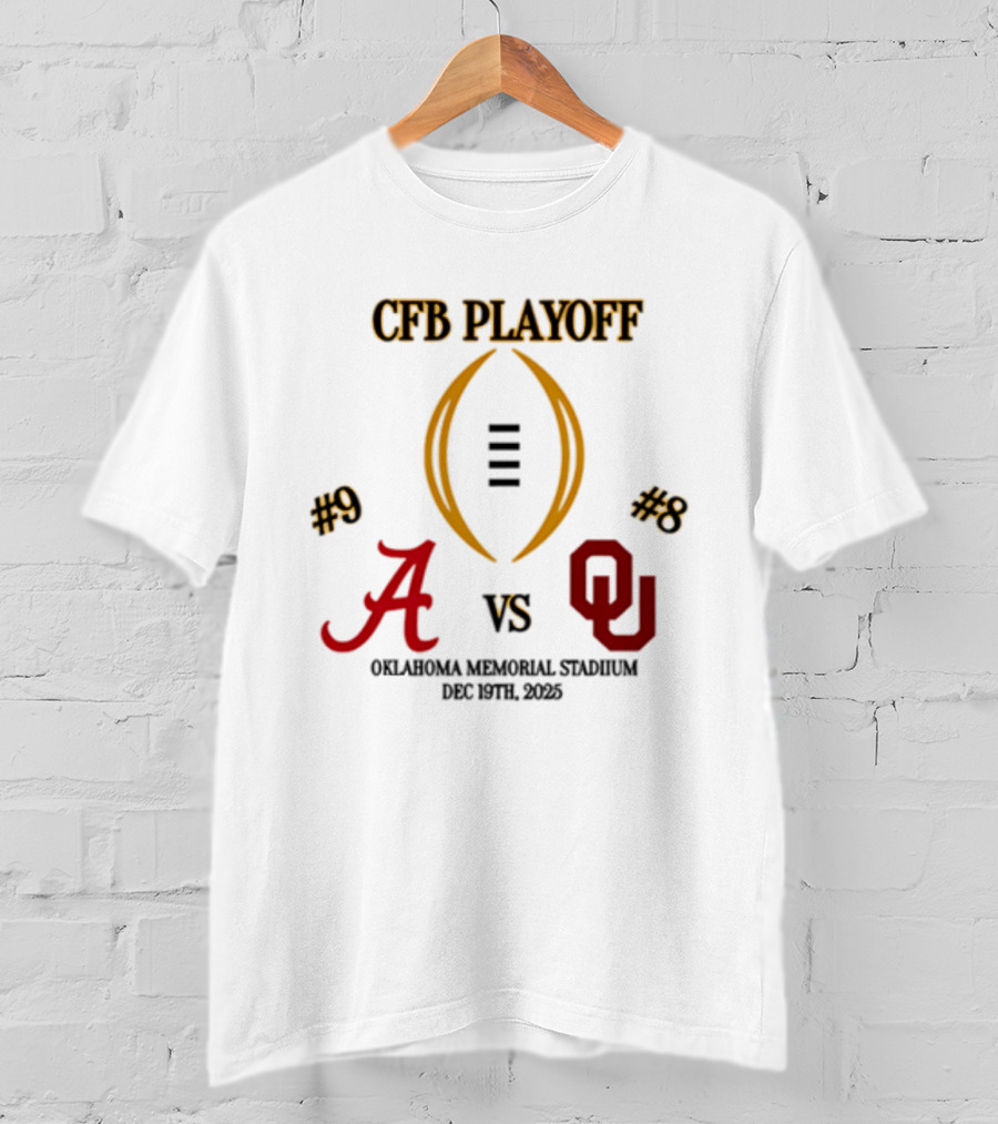 CFB Playoff Alabama Vs Oklahoma December 31 2025 Oklahoma Memorial Stadium T-Shirt