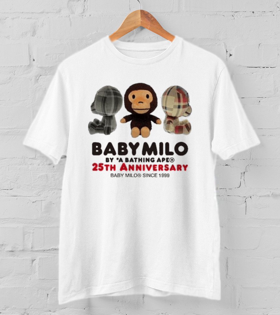 Baby Milo By A Bathing Ape 25th Anniversary Since 1999 Plush Trio T-Shirt